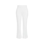 Elisabetta Franchi Vita Cropped Crêpe Byxor Elegant Fickor White, Dam