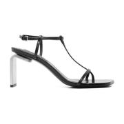 Jil Sander Svart Lädersandal Tillverkad i Italien Black, Dam