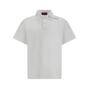 Gucci Elegant Polo Shirt Short Sleeve White, Herr