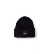 Calvin Klein Räfflad Alpacka Blandning Beanie Mössa Black, Herr