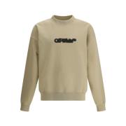 Off White Logo Sweatshirt Beige Beige, Herr