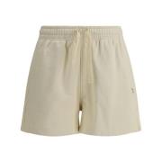 Maison Kitsuné Bomullsshorts med Rävlogotyp Beige, Dam