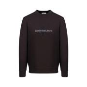 Calvin Klein Jeans Chenille Logo Crew Neck Sweater Black, Herr