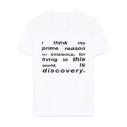 Sacai Vit Bomull T-shirt med Text Print White, Herr