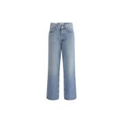 Agolde V-Tal Baggy Jeans med Fem Fickor Blue, Dam