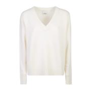 Allude Vit Sweatshirt för Kvinnor Aw24 White, Dam