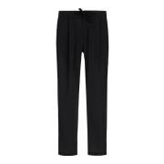 Herno Svarta Stretch Nylon Dragsko Byxor Black, Herr