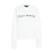 Dsquared2 Vit Sweatshirt Klassisk Crew Neck White, Dam