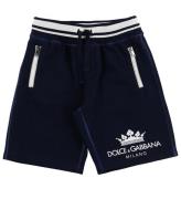 Dolce & Gabbana Shorts - Sweat - MarinblÃ¥ m. Logo