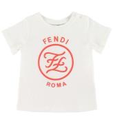 Fendi T-shirt - Vit m. Logo