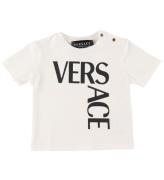 Versace T-shirt - Logo Tryck - Vit/Svart