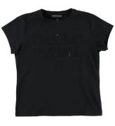 Emporio Armani T-shirt - MarinblÃ¥ m. Paljetter