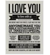 I Love My Type Affisch - A3 - I Love You - Warm Grey