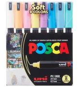 Posca Tuschpennor - PC-1MR - 8 st. - DÃ¤mpad FÃ¤rger