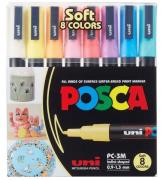 Posca Tuschpennor - PC-3M - 8 st. - DÃ¤mpad FÃ¤rger