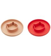 Liewood Tallrik - CAT - 2-pack - Silikon - Apple RÃ¶d/Toscana