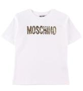 Moschino T-shirt - Optisk White m. Guld
