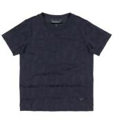 Emporio Armani T-shirt - MarinblÃ¥ m. Text