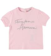 Emporio Armani T-shirt - Rosa m. Silver/Strass