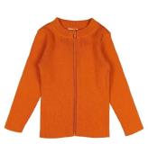 Voksi Cardigan - Rib - Ull - Varm Orange