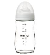 Mininor Nappflaska - Glas - 240 ml - Vit