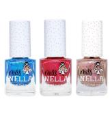 Miss Nella Nagellack - 3-pack - Tickle Me Pink/Abracadabra/Blue
