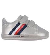 Tommy Hilfiger Skinntofflor - RÃ¤nder Velcro - Silver