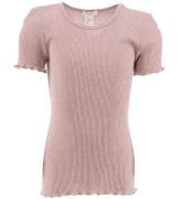 Minimalisma T-shirt - Silke/Bomull - Blomma - Dusty Rose