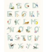 Vissevasse Affisch - 30x40 - Alphabet Blue English