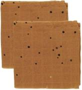 Done By Deer Muslinfilt - 70x70 - 2-pack - Mustard Dreamy Dots