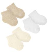 Condor Strumpor - 3-pack - FrottÃ© - Beige/Vit