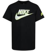 Nike T-shirt - Svart m. Lime/Vit