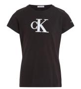 Calvin Klein T-shirt - Metalic Monogram Slim - Svart