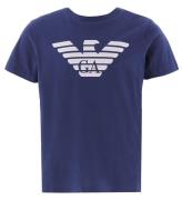 Emporio Armani T-shirt - BlÃ¥/Vit m. Logo