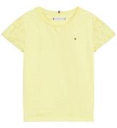 Tommy Hilfiger T-shirt - Broderi Anglaise - Yellow Tulpan