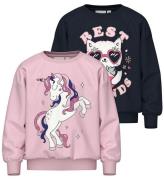 Name It Sweatshirt - NmfVisus - 2-pack - Parfait Pink/Dark Sapph