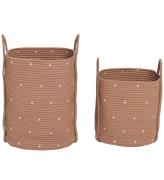 OYOY FÃ¶rvaringskorgar - 2-pack - Cotton Rep - Dot - Caramel