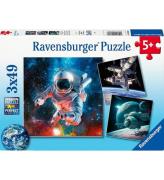 Ravensburger Pussel - 3x49 Delar - Space Ã?ventyr