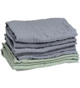 Mininor Muslinfiltar - 70x70 cm - 6-pack - Grey Seal/Willowgreen