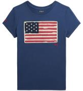 Polo Ralph Lauren T-shirt - Rustik MarinblÃ¥ m. Flagga