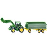 Siku Traktor m. Trailer - 1:87 - John Deere Med frontlastare A