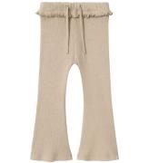 Lil' Atelier Leggings - Stickad - Rib - NmfSophia - Travertine/M