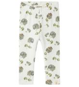 Lil' Atelier Leggings - Rib - NbfGavo - KokosmjÃ¶lk/Blue Flower