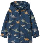 Name It Softshelljacka m. Fleece - NmmAlfa08 - Dark Denim/Dino