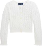 Polo Ralph Lauren Cardigan - Stickad - Vit m. HÃ¥lmÃ¶nster