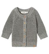 Lil' Atelier Cardigan - Stickad - Rib - NbmNoro - Sky Grey