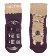 Melton Strumpor - Lama - Anti-Slip - Hortensia