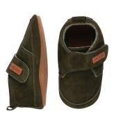 Melton Innerskor - Suede Tofflor m. Velcro - Dark Olive