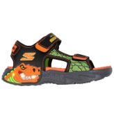 Skechers Sandaler m. Ljus - Varelse Splash - Black/Orange