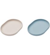 Liewood Tallrik - 2-pack - Silikon - Anita - Sandy/Sea Blue